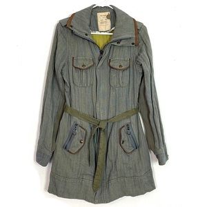 Rare Free People Herringbone Long Jacket Large